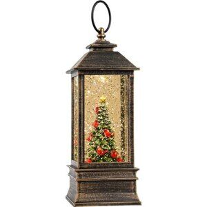 10'' Lighted Christmas Tree Cardinal Music Snow Globe